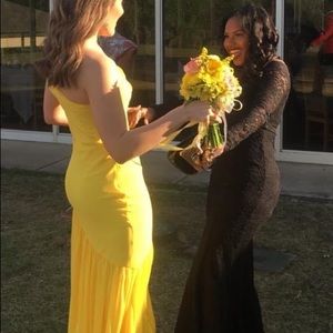 Yellow one shoulder dress floor length ***LAST CHANCE PRICE BEFORE REMOVING***